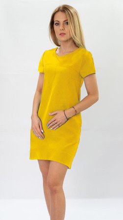 Trapezowa sukienka żółta (435art)