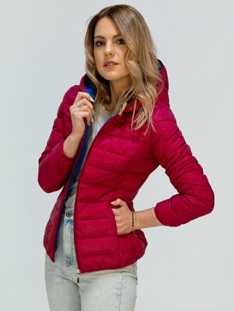 QUILTED HOODED JACKET WINE (7107A)