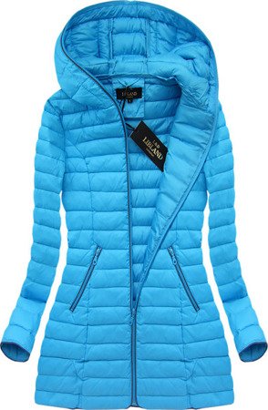 HOODED QUILTED JACKET TURQUOISE (7153BIG)