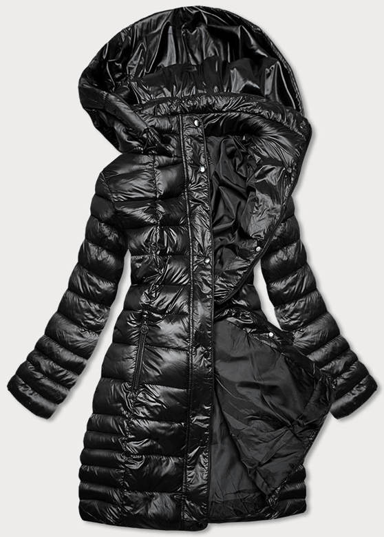 Lekka pikowana kurtka zimowa damska czarna (z2780-1)
