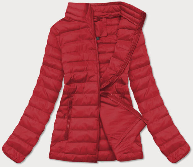 Lekka pikowana kurtka damska czerwona ciemna (20311-275)