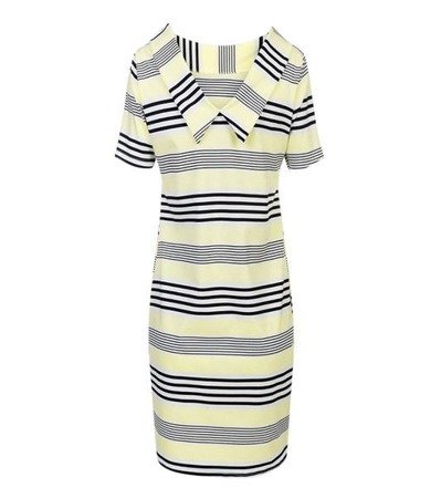 STRIPED DRESS WITH COLLAR LIME (GOOD22)