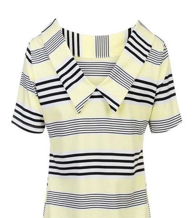 STRIPED DRESS WITH COLLAR LIME (GOOD22)