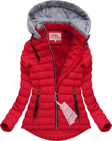HOODED QUILTED JACKET RED (W515)