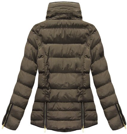 SHORT QUILTED HOODED JACKET BROWN (WZ575)