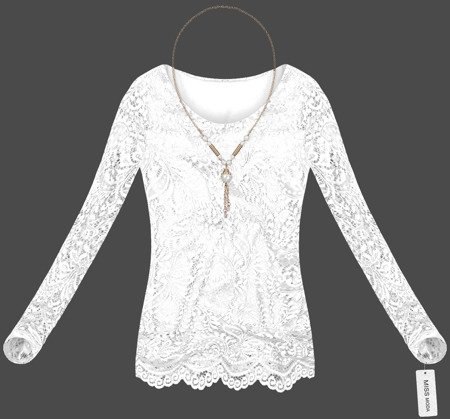LACE TOP WITH NECKLACE WHITE (GOOD101)