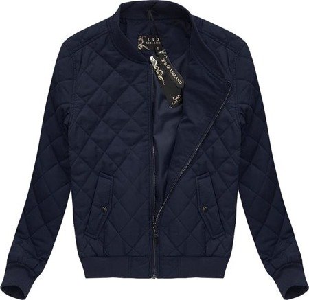 HOODED QUILTED BOMBER JACKET NAVY BLUE (7156)