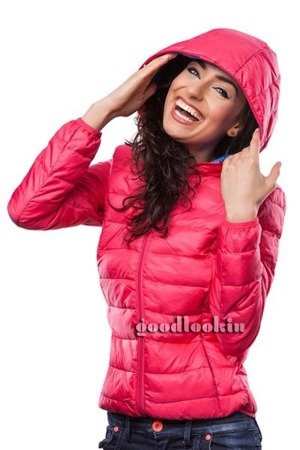 QUILTED HOODED JACKET PINK (7092)