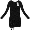 LONGLINE JUMPER WITH LACE-UP DETAIL BLACK (0473)